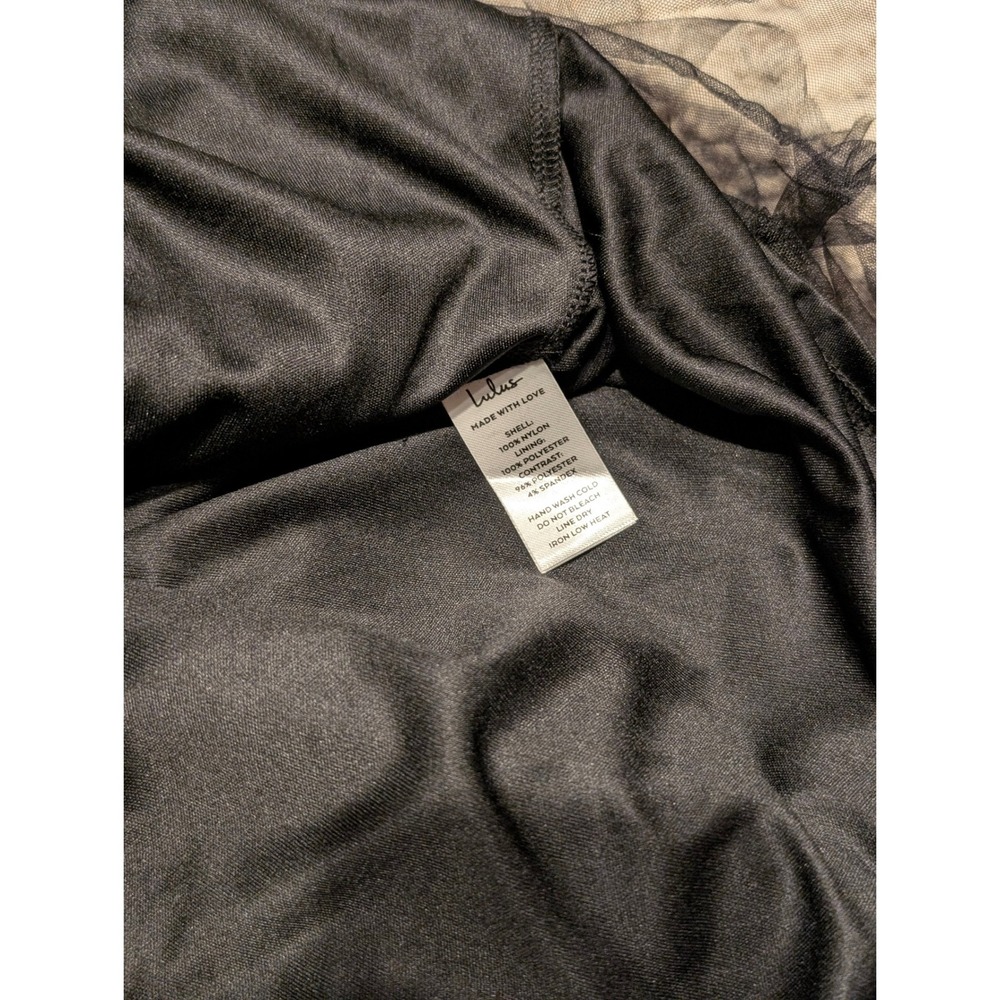 NWT Lulus Mystique Black Tulle Tie-Strap Tiered Maxi Dress Corset Gown small - Picture 6 of 8